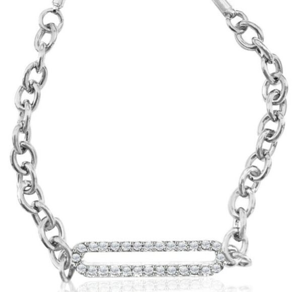 Sterling Silver Slider Bracelet | Swarovski Crystal | Adjustable Women's Jewelry - Picture 3 of 8